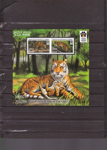 Laos MNH Hoja Conservación de Tigre Población Animales Fauna 2022