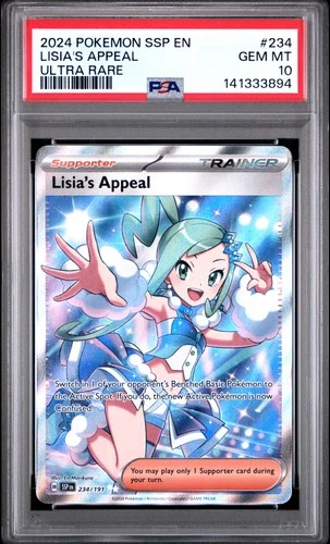 2024 POKEMON SSP EN-SURGING SPARKS ULTRA RARE #234 LISIA'S APPEAL PSA 10