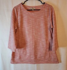Women's Sweatshirt Pullover Pockets Pink Size Large