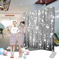 8FT Single Sided Photo Booth Backdrop W/Aluminum Tube Stand Carry Bag