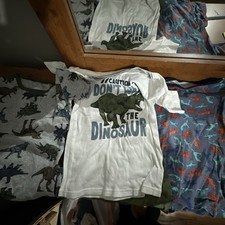 3 Short Sleeved Size 8 Carters Dinosaur Pajamas