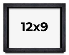 12x9 Shadow Box Frame Black | 1 Inches Deep Real Wood Farmhouse Shadowbox Displa