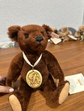 Steiff Museum Teddy Bear Genuine Mohair w/ Button Tag Booklet Ref 447