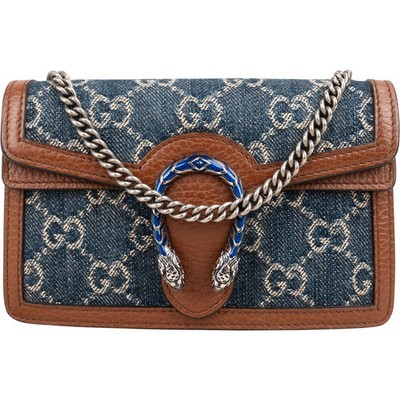 Gucci Monogram Denim GG Dionysus Super Mini Crossbody Bag Tasche