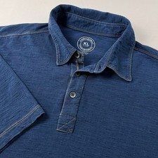 Carbon 2 Cobalt Men's XL Blue Short Sleeve Polo Shirt 100 Cotton Casual