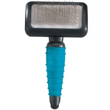Ergonomic Slicker Brush for Grooming Dogs Molded Handle Medium 4x2 inch