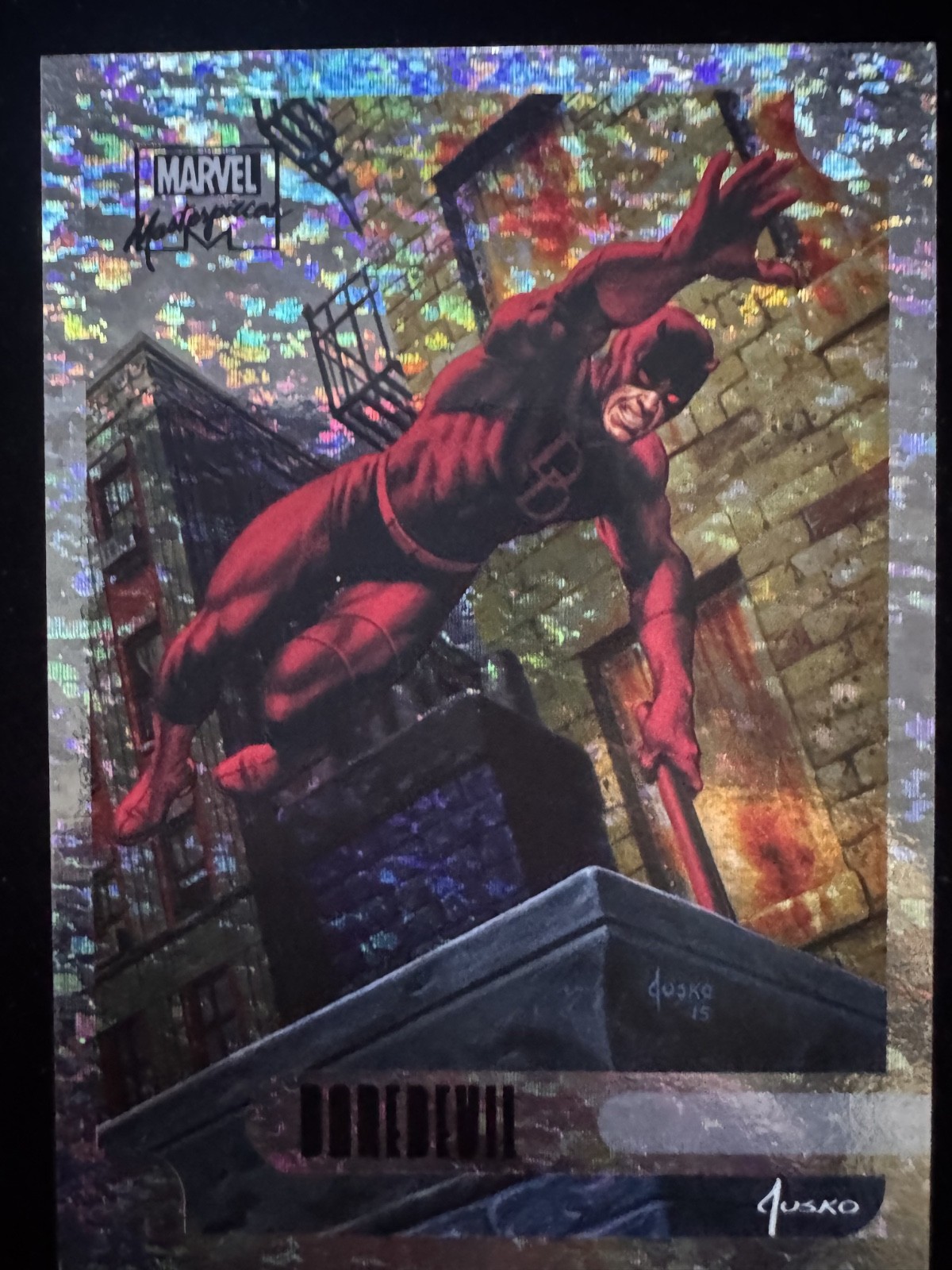 2016 Marvel Masterpieces Holofoil Daredevil Card #8 Speckle Parallel 98/99