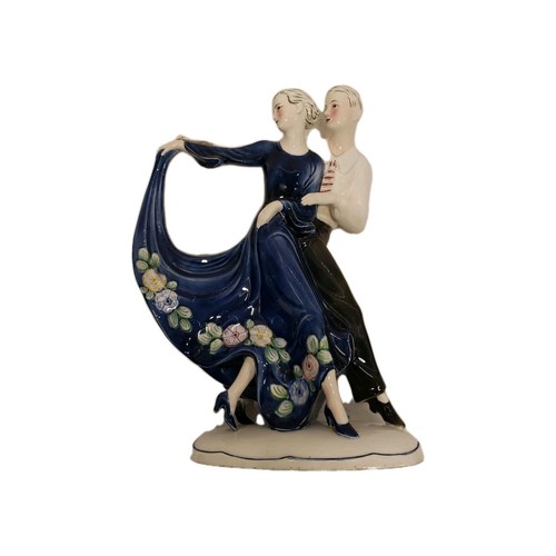KATZHUTTE ART DECO PORCELAIN FIGURINE DANCING COUPLE C.1930'S GOLDSCHEIDER ERA - Picture 1 of 12