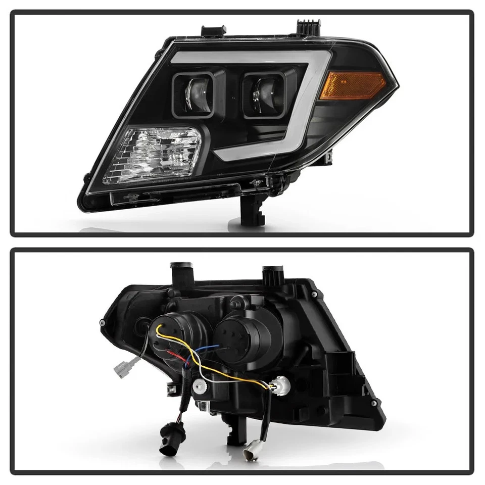 For Nissan Frontier 09-20 Headlights Driver & Passenger Side Black LED DRL Bar - Imagem 2 de 4