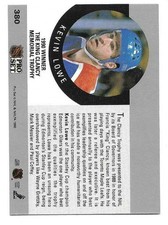 KEVIN LOWE 1990-91 PRO SET AW KING CLANCY CARD NEAR MINT+ CONDITION