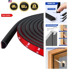 Weather Stripping Door Seal Self Adhesive Weather Strip Silicone D Shaped Doo...