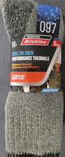 Dickies Steel Toe Thermal Heavy Weight Crew Socks Grey Black 3 Pairs Men's 6-12