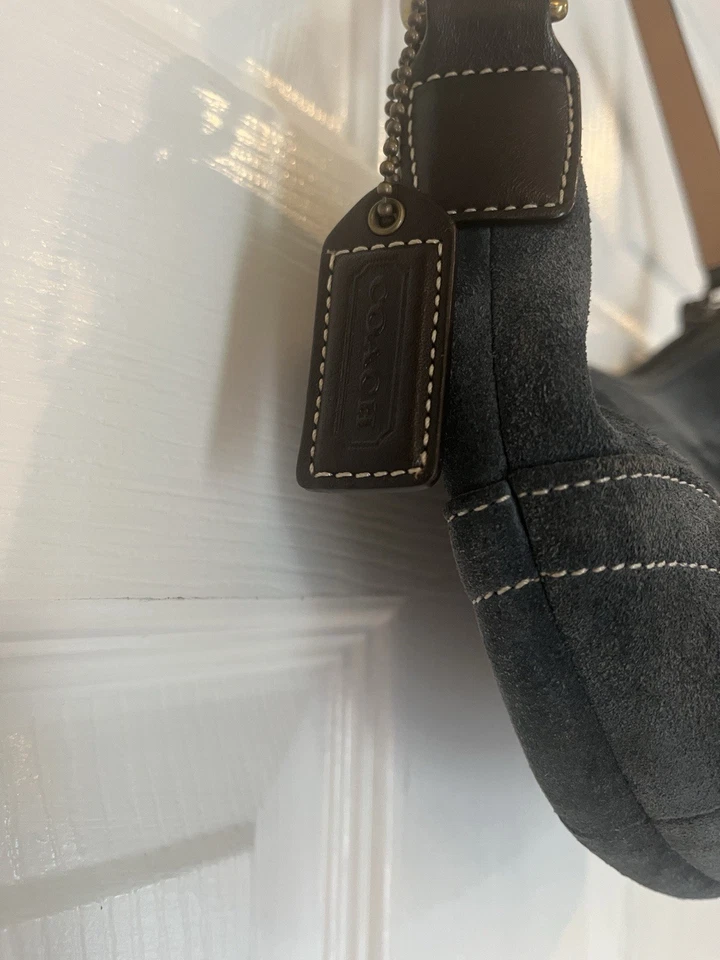 Coach Blue Suede Hobo Bag Purse Great Condition Super Cute Tote - Image 2 of 4