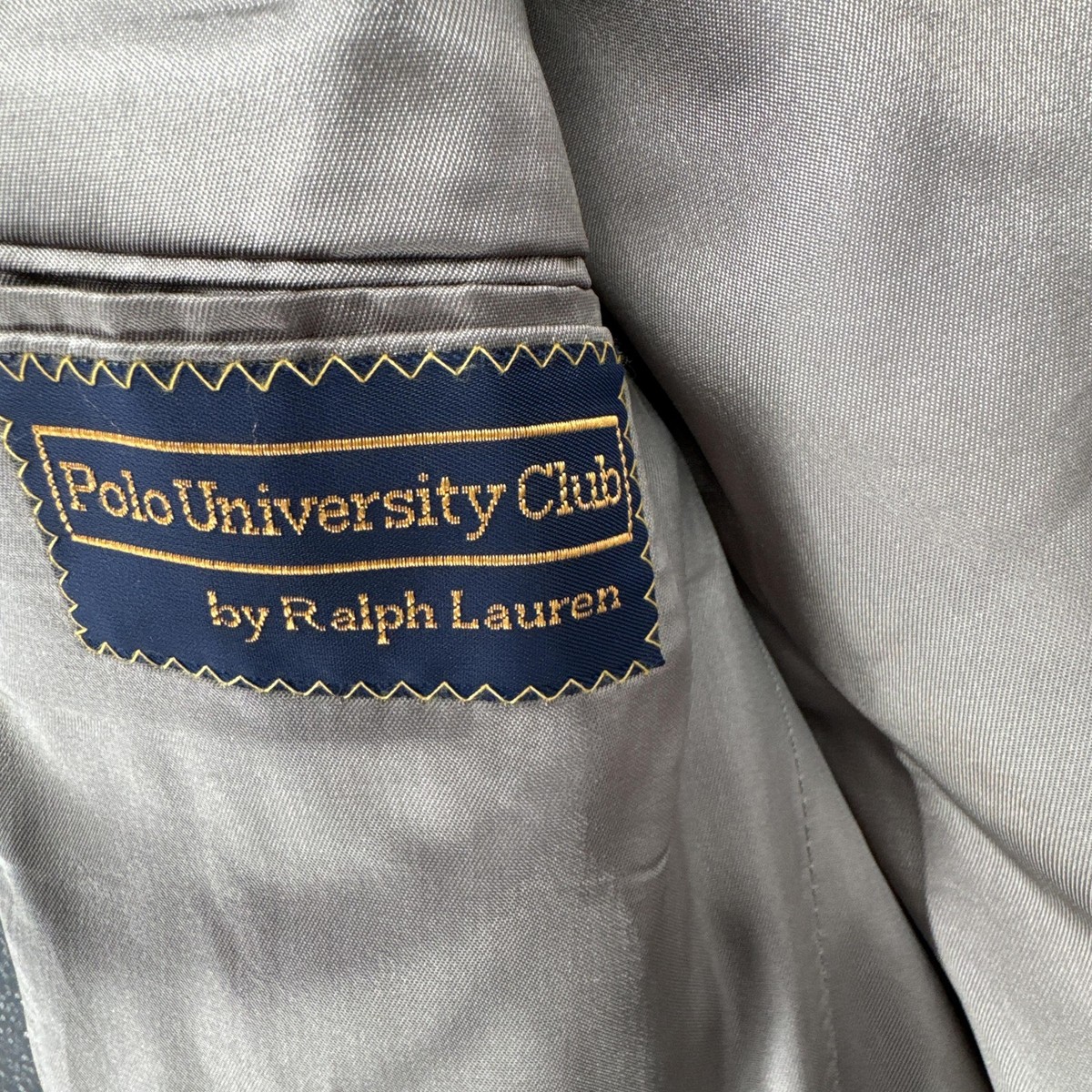 Vintage Polo University Club Suit Jacket Mens 42R Blue Pinstripe