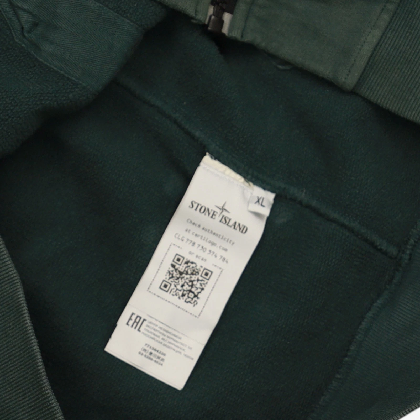 Felpa con cappuccio e zip intera Stone Island A I 22 taglia X Large verde