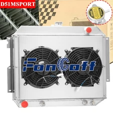 4 Row Radiator Shroud Fan For 1966-1970 Dodge Polara Monaco Plymouth Fury 7.2L