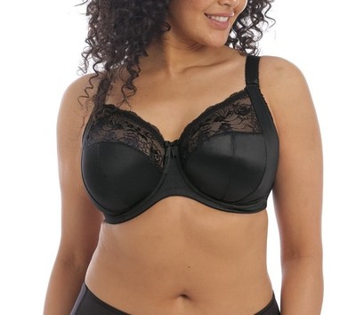 Elomi Women's Morgan Underwire Bra Black Stretch Lace Comfort Support UK: 42G