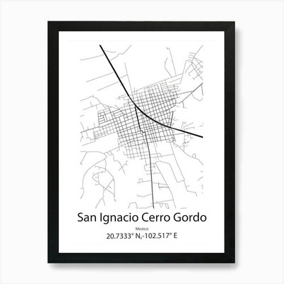 San Ignacio Cerro Gordo, Mexiko Mini gerahmtes Wandbild Poster Leinwanddruck Bild