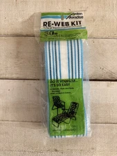 NEW! Re Web Kit Arden Paradise Chair Webbing 30 ft. x 3 in Teal Blue & White