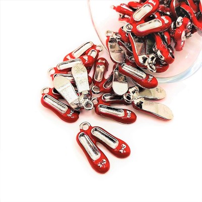 Red Ruby Slipper Wizard of Oz 3D Charms, 19x14mm - US Seller
