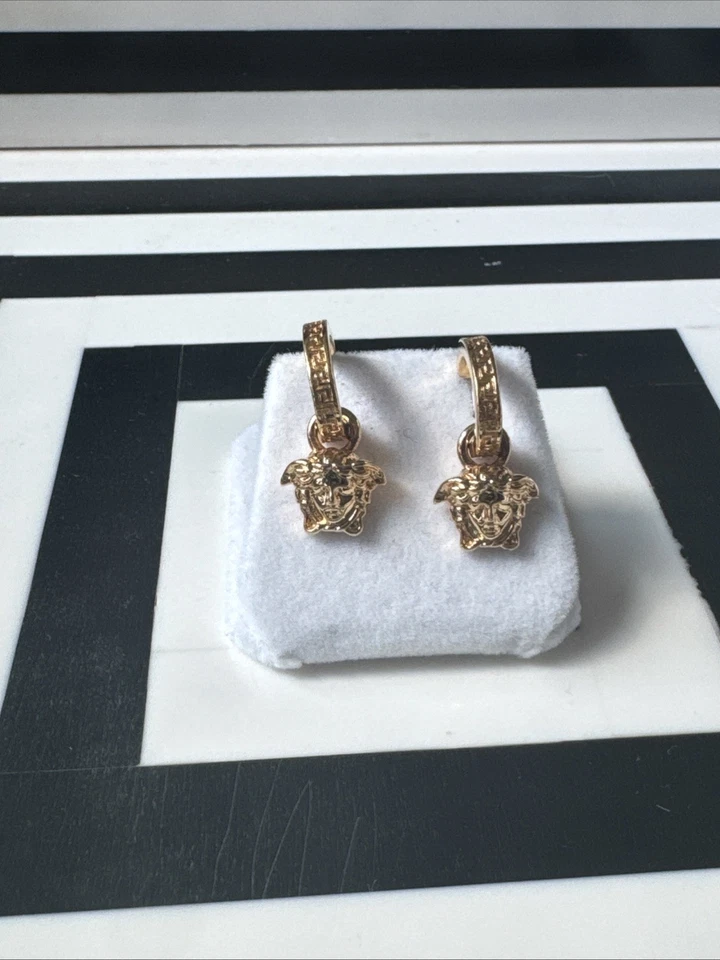 Versace La Medusa Hoop Earrings Retail $475 - Image 2 of 4