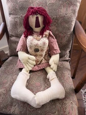 Rare Vintage Sweet Honey & Me 20” Raggedy Anne Style Doll With Heart 2006