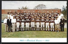 Rare Vintage 1960 Cleveland Browns Holiday Christmas Card Jim Brown & Paul Brown