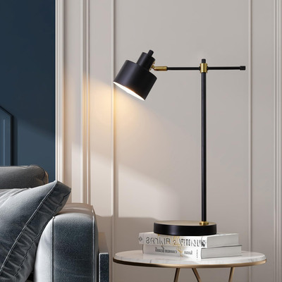 Modern Industrial Desk Lamp for Reading LED 22.2  Metal Table Lamp Light for ...