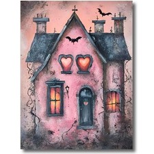 Haunted House Diamond Art Kits for Adults,Halloween Diamond Painting Kits 5D