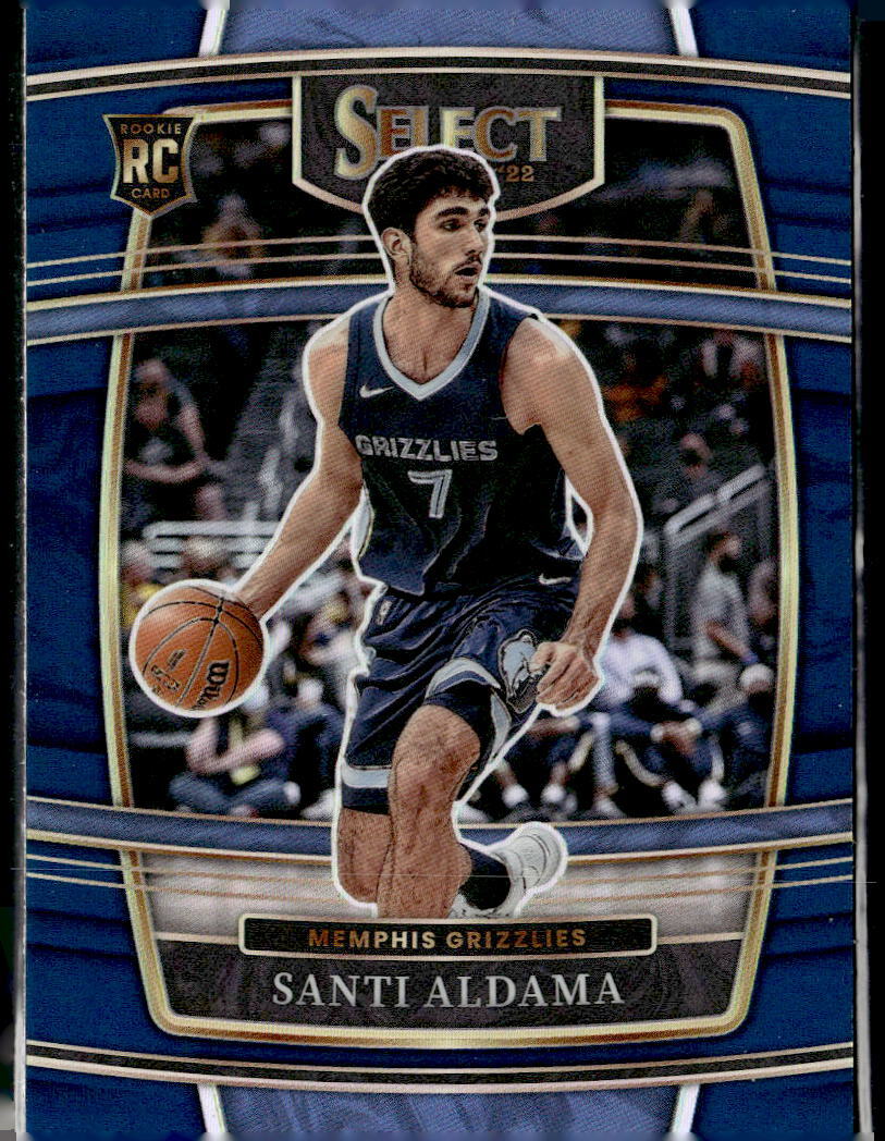 2021-22 Panini Select #64 Santi Aldama Blue Prizms Rookie Memphis Grizzlies
