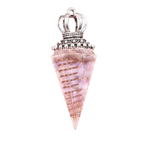 Péndulo corona piedra puntiaguda hexagonal para adivinación radiestesia brujería Wicca - Imagen 17 de 41