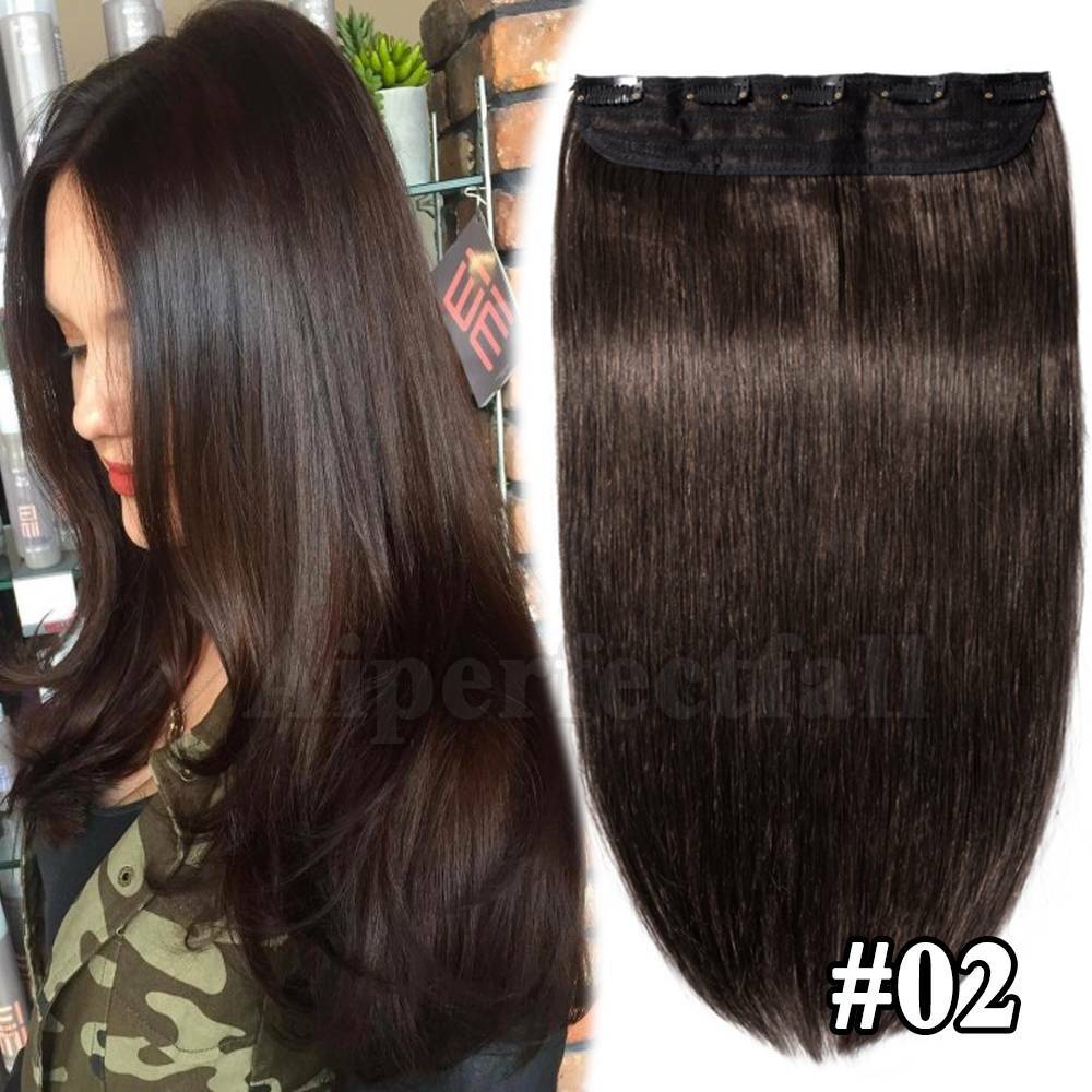 One Piece Clip in 100% Remy Human Hair Extensions 10\