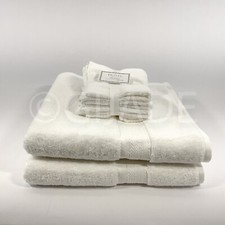 Hotel 6Pc White 100 Cotton 2 Bath 4 Washcloth Towels New