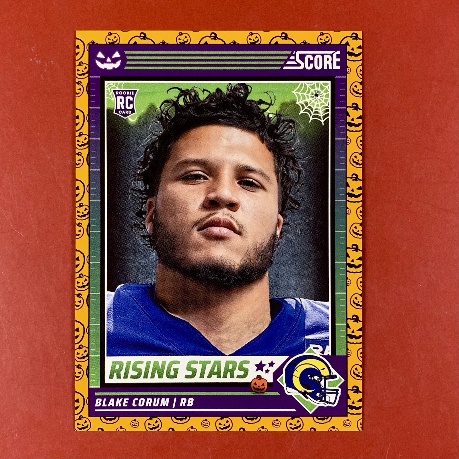 2024 Score-A-Treat Rookie Orange Pumpkin Rising Star Blake Corum card #3 RC Rams