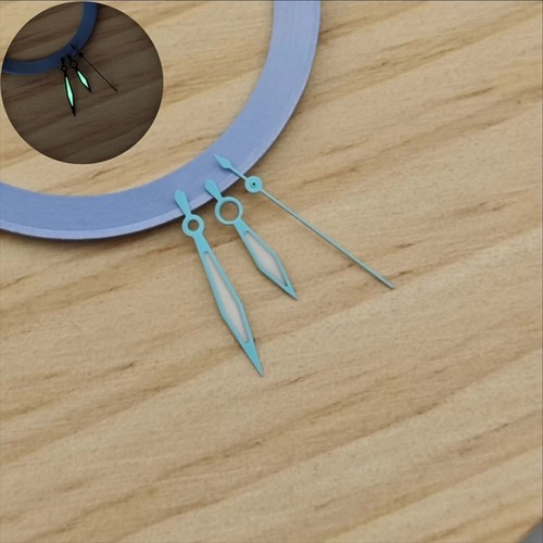 Manecillas de reloj de espada triangulares de 13 mm verdes luminosas para movimiento NH35/NH36 - Imagen 4 de 11