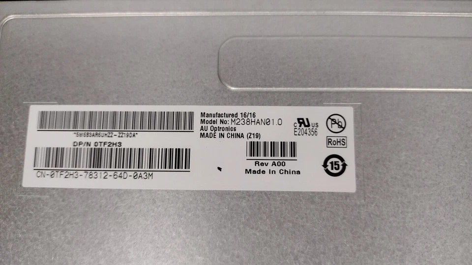 Pantalla de panel de 30 pines Dell TF2H3 AUO M238HAN01.0 23,8' Full-HD 60Hz LVDS Foto 4 de 4