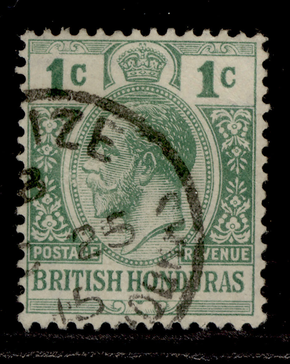 BRITISH HONDURAS GV SG101, 1c blue-green, FINE USED.