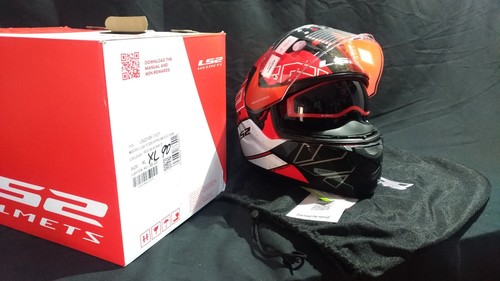 Casco Integrale Ls2 FF320 Stream Evo Kub Rosso Nero TAGLIA XL CON VISIERINO - Foto 2 di 4