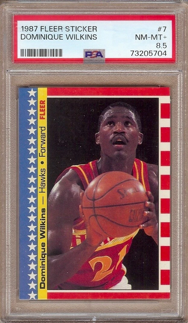 1987-88 FLEER DOMINIQUE WILKINS STICKER #7 PSA 8.5!! | eBay
