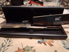 Silver plated MONTBLANC FOUNTAIN PEN 18K NIB NOBLESSE 1989 new old stock