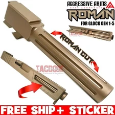 AGGRESSIVE ARMS ROMAN FDE PVD FLUTED STAINLESS STEEL Barrel GEN 1-5 GL0CK 19 9mm