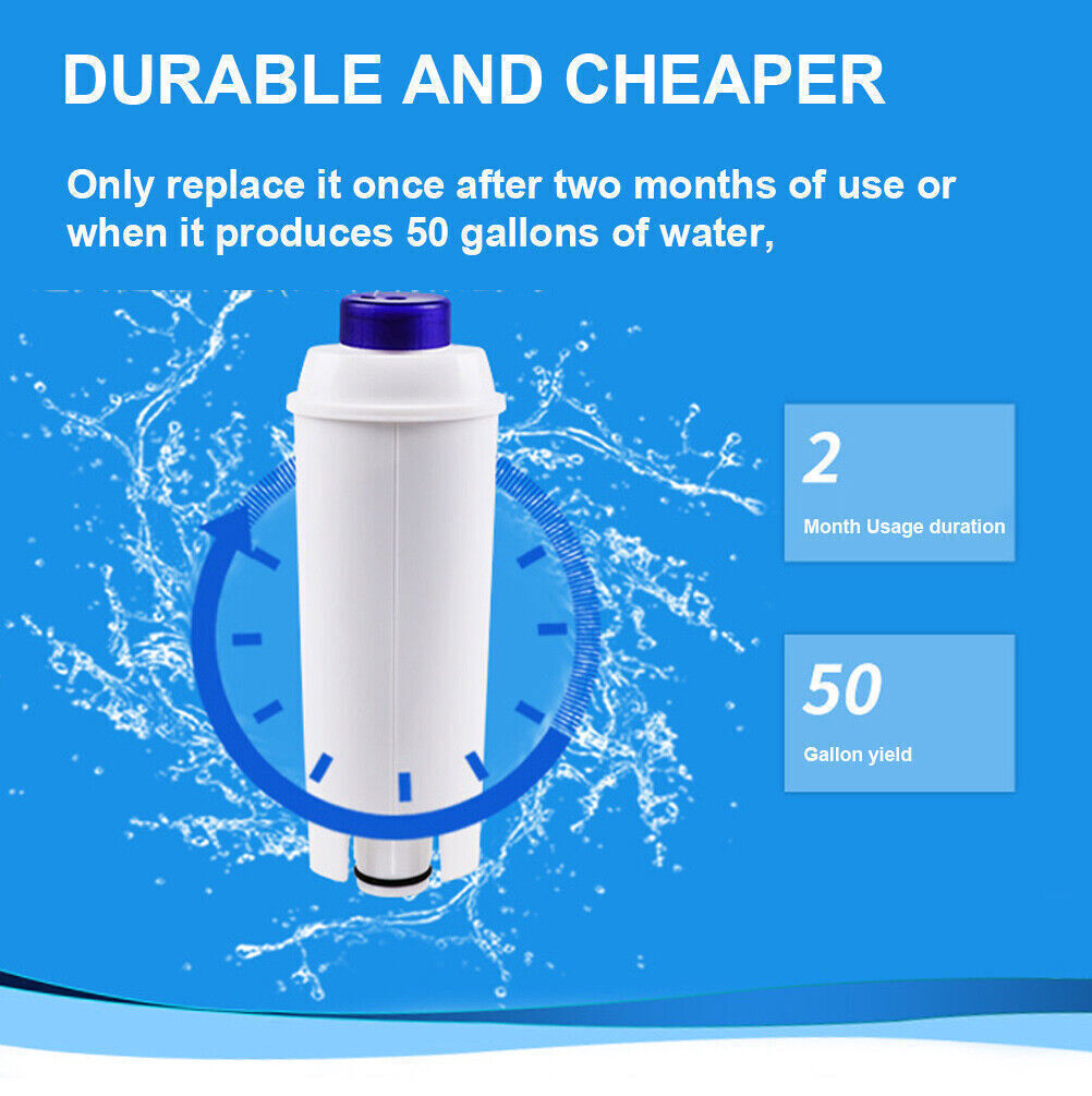 8PACK DLSC002 Water Filter For Delonghi Magnifica Coffee Machine ECAM