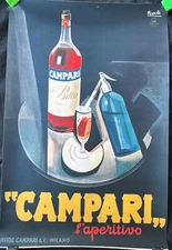 CAMPARI L'APERITIVO APERITIVO LIQUOR ALCOHOLIC DRINK ITALY VINTAGE POSTER REPRO