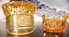 EAPG Duncan Glass Amber Daisy & Button Band Hat & Tub Open Salts Lot of 2 RARE — photo 1