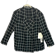 Chaus Woman Vintage Windowpane Plaid Double Breasted Jacket Nwt Size 22w