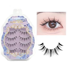 Manga Lashes, Clear Band Anime Lashes 4 Pack, Spiky Anime False Eyelashes