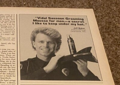 PTRBK18 WERBUNG 6X5 VIDAL SASOON - JEFF BAKER POLIZEIBEAMTER