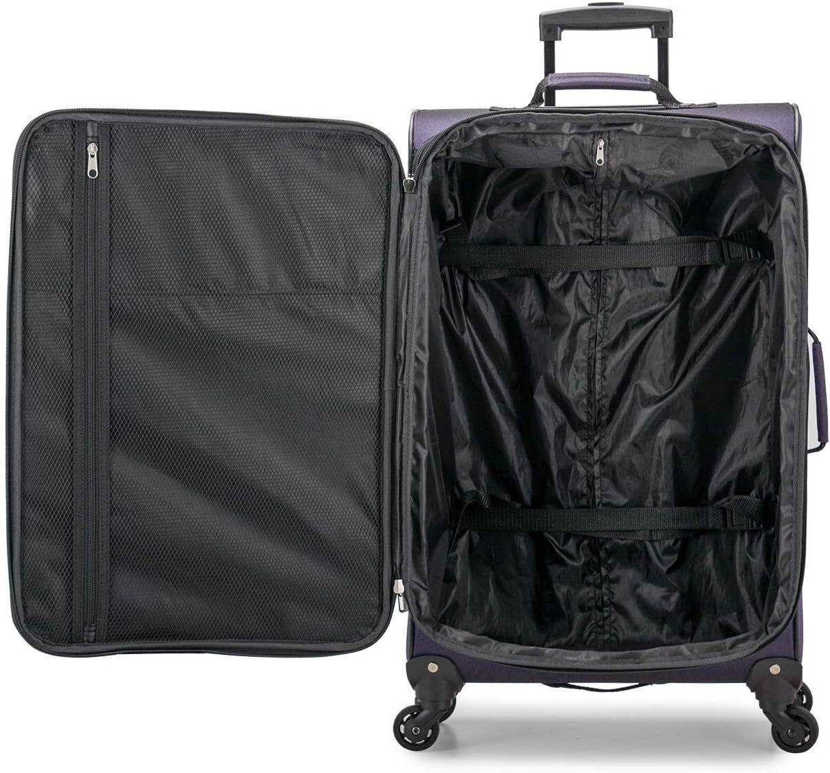 U.S. Traveler Aviron Bay Expandable Softside Spinner 2 Piece Luggage, Purple