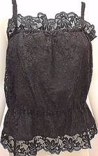 Black lace camisole / shell top beautiful, wear all year round - size medium