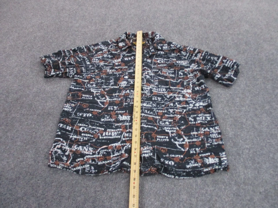 Camisa Harley Davidson Adulto L Rayón Motociclista Estampado Completo Mapa de EE. UU. Hawaiano Para Hombres Foto 3 de 4